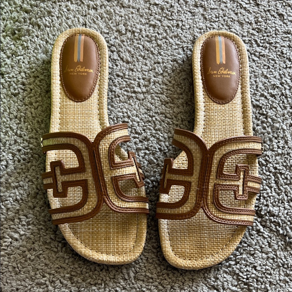 Sam Edelman Brown and Tan Sandals